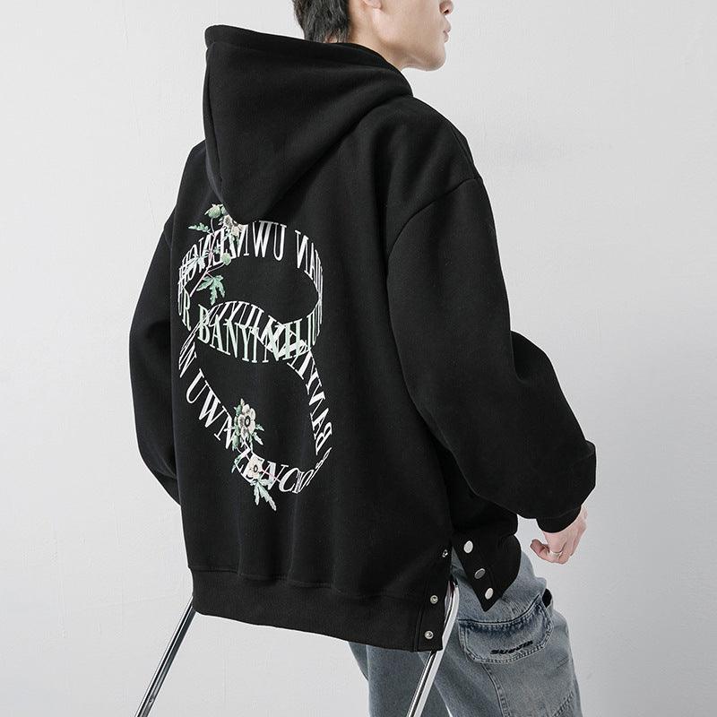 Slogan Graphic Hoodie Tops Hoodie Coat for Men