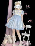 Gothic Lolita Harajuku Style Clothing Summer Puff Lolita Japanese Op Short Sleeve Dress