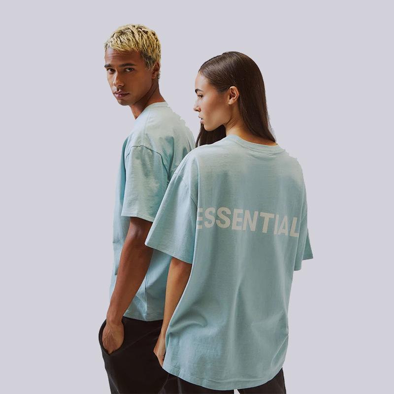 Fog Essentials Tshirts Fog Reflective Essentials Fear Of God High Street Loose Short Sleeve T-shirt Men and Women