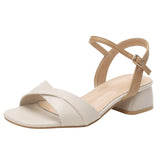 Nude Wide Fit Block Heels Sandals