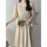 Kim Kardashian Marilyn Monroe Dress Summer French round Neck Dress