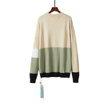 Off White Winter Fleece Sweatshirts Autumn and Winter Stitching Letter Crew Neck Pullover Knitted Sweater