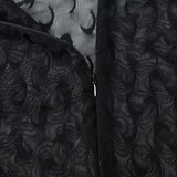 Kesha Black Dress Jacquard See-through Zipper Body Stocking Jumpsuit for Women