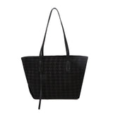 The Teacher Tote Autumn Check Pattern Bag Portable Women's Bag Simple Shoulder Bag Underarm Tote Bag