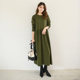 Work Dresses for Teachers Loose Pullover Dress Long Sleeve Dress Autumn and Winter
