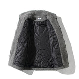 Men's Autumn Winter Coat Men's Stand Collar Lamb Wool Cotton Coat