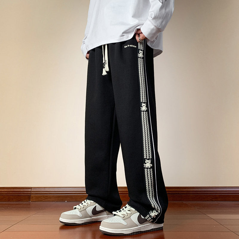 Men Sweatpants Loose Drooping Wide Leg Trousers