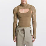 Rave Outfits Mens Vest Knitted Work Vest