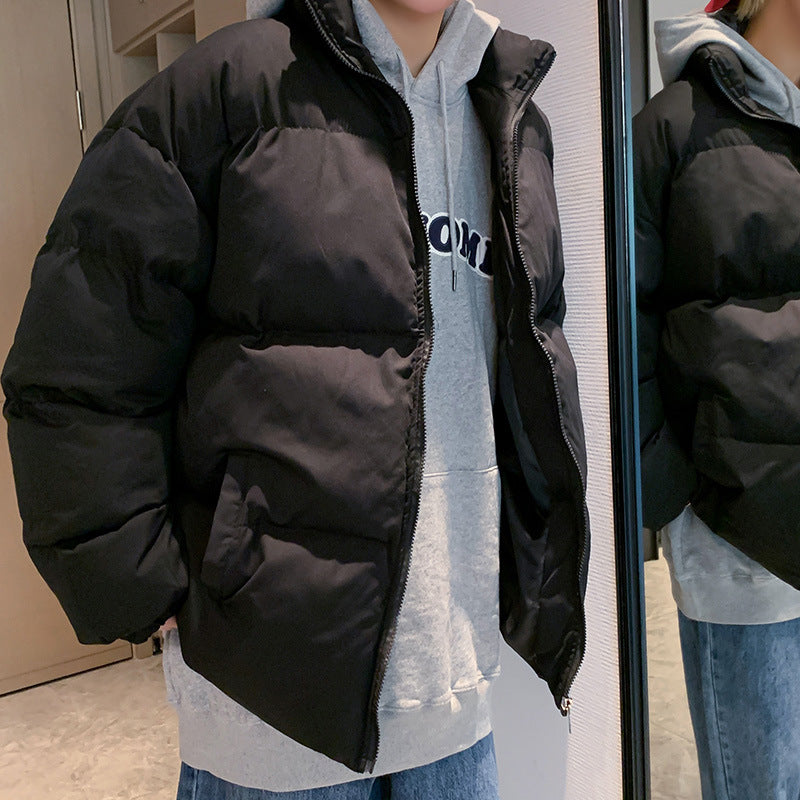 Men's Autumn Winter Coat Casual Jacket Stand Collar Cotton-Padded Jacket