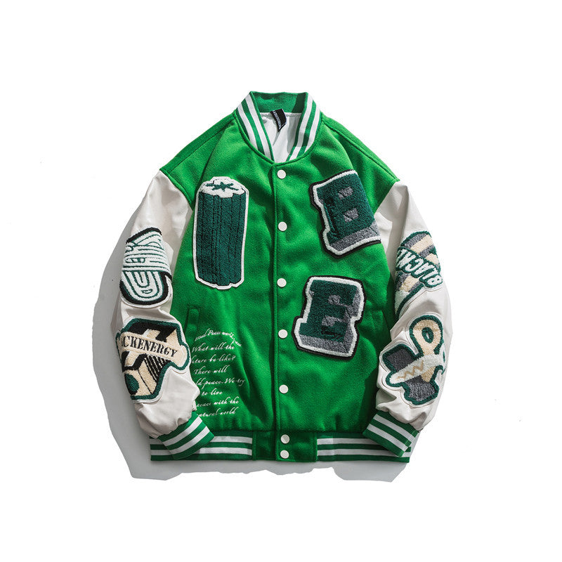 Letterman Jacket Outfit Senior Jackets Varsity Baseball Coat Autumn Loose Casual Coat for Men