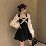Fairy Dress Hepburn Style Retro French Little Black Dress Temperament Fairy Dress Spring and Autumn
