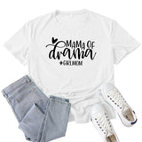 Boy Mama T Shirt Mama of Drama Letter Print T-shirt