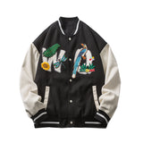 Letterman Jacket Outfit Senior Jackets Varsity Baseball Coat Retro Color Contrast Patchwork Baseball Uniform for Men and Women