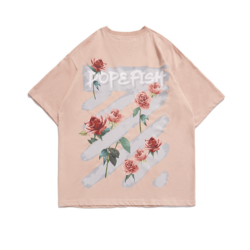 Men's T-shirt Fashion Brand T-shirt Men's Short-Sleeved Summer Loose Street Trendy Printing