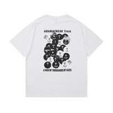 Men T Shirt Summer Casual Tops Men's Clothes Summer Wear National Fashion Boys round Neck Short Sleeve Casual Loose Smiley Printed T-shirt