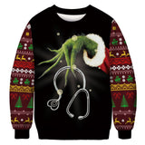 Black Christmas Sweater Christmas Print Couple Outfit Casual Pullover