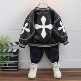 Toddler Boys Jackets Children Boys' Coat Autumn PU Leather Baseball Uniform