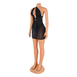 Kesha Black Dress Fashion Sexy Tight Mesh Irregular Sloping Shoulder Dress