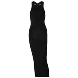 Work Dresses for Teachers Spring and Summer Women's Solid Color Sling Backless Dress