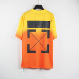 Off White T Shirt Casual Loose Tshirt Gradient Color Arrow Print Women Owt
