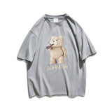 Men's T-shirt Summer Cartoon Printed Short-Sleeved T-shirt Men's Loose Half-Sleeve Pure Cotton round Neck T