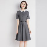 Work Dresses for Teachers Business Wear Dress Summer Short Sleeve