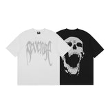 Revenge T Shirt Revenge Reflective Skull Printed T-shirt Dark Men and Women Couple Loose High Street Short Sleeve