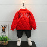 Toddler Boys Jackets Boys' Cotton Coat Autumn and Winter Baseball Uniform