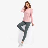 Moisture Wicking Shirts Fall/Winter Nude Feel Yoga Clothes Slim Fit Sports Long Sleeve T-shirt Quick-Drying Women's Workout Clothes