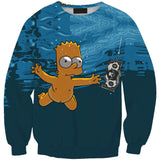 The Simpsons Sweatshirts Simpsons 3D Men and Women Printed Crew Neck Sweatshirt
