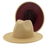 Walter White Fedora Two-Tone Woolen Hat Double-Sided Felt Hat Autumn and Winter Assorted Colors Retro