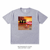 Rock Star T Shirt the Crystal Method Band Printed T-shirt Short Sleeve Loose Men and Women