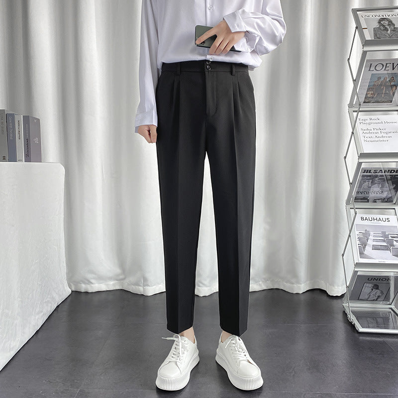 Men Suit Pants Men's Straight Trousers