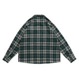 Mens Flannel Jacket Vintage Wool Plaid Top Loose Long Sleeve Shirt Coat Men's Autumn