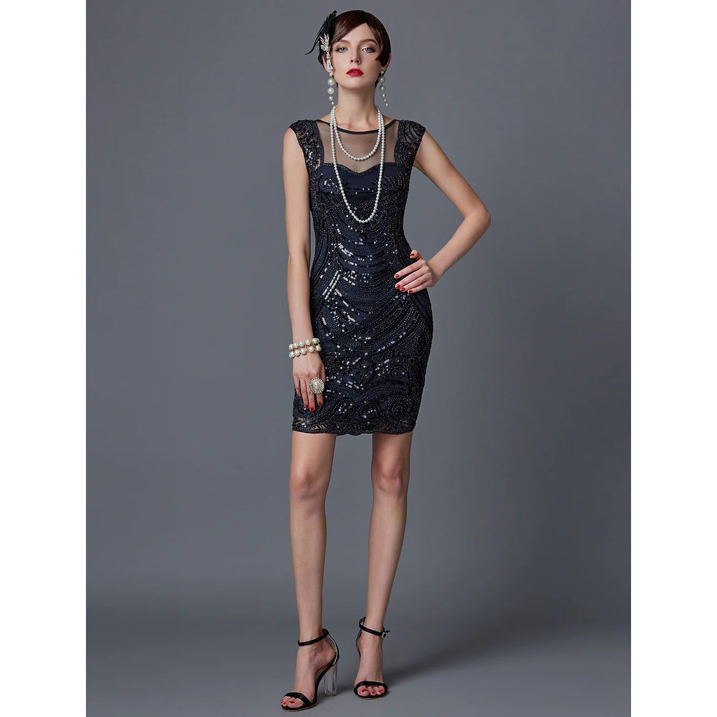 The Great Gatsby Dresses Vintage Sequin Dress See-through Sexy Dress