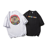 Men's T-shirt Fashion Brand Fun Color Printed Short-Sleeved T-shirt Men's Summer Loose Top Half Sleeve All-Matching