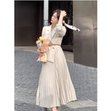 Work Dresses for Teachers Dress Stitching Autumn Fashion Suit Long Skirt