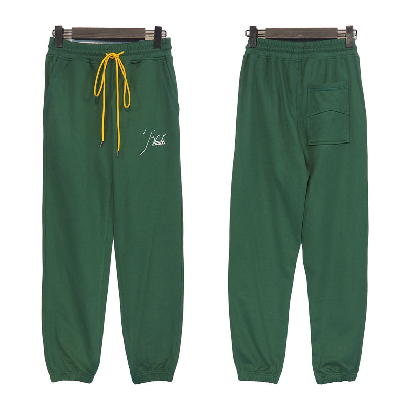 Rhude Pant Autumn Street Drawstring Letter Embroidered Casual Trousers