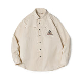 Work Shirts Vintage Beige Long Sleeve Shirt Stitching
