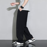 Men Sweatpants Loose Trousers Draping Simple Ice Silk Leisure