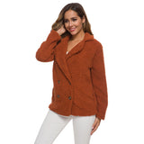 Women Sherpa Jacket Autumn Winter Berber Fleece Thick Women's Clothes Sweater Lamb Wool Coat