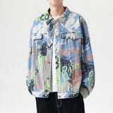 Spray Painted Jacket Autumn Men's Loose Fashion Denim Jacket