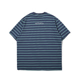 Men T Shitrs Wave Print round Neck Short Sleeve Retro T-shirt