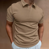 Polo Shirts Summer Stripes Short Sleeve Men's T-shirt