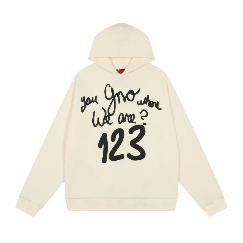 Rrr123 Hoodie Creative Foam Pattern Hooded Sweater for Men and Women