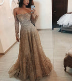 Semi Formal Dresses for Wedding Winter Shiny Long Sleeve Tube Top Dress