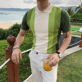 Men Polo Shirts Short Sleeve Lapel T-shirt