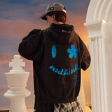Smiley Face Hoodie Smiley Face Loose Sweater Men's Hooded plus Size Coat