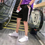 Summer Men Shorts Slim-Fit Striped Casual Pants Straight Sports Pants