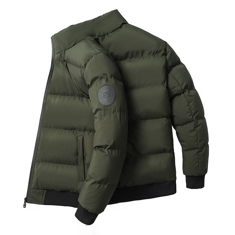 Men's Autumn Winter Coat Stand-up Collar Cotton-Padded Clothes Leisure plus Size Cotton Jacket